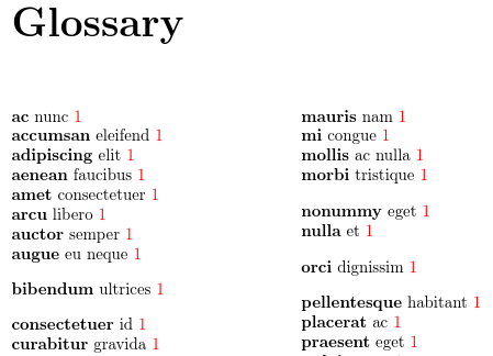 image of glossary with one or two word descriptions