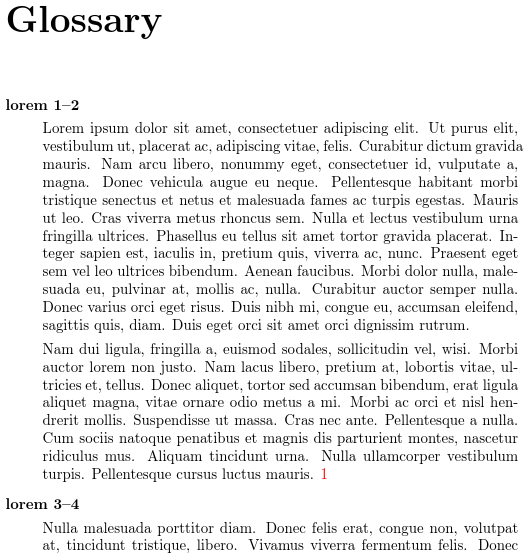image of glossary with a line break between the name and the start of the multi-paragraph description