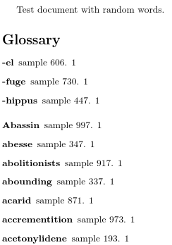 Glossary Latex