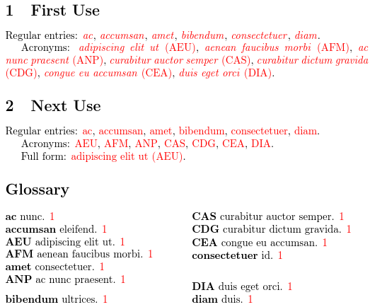 Glossary Latex