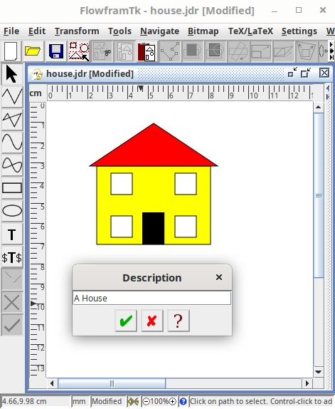 Screenshot of image description dialog.