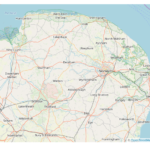 map of Norfolk and surrounding areas © OpenStreetMap contributors