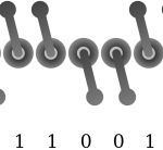 Image of a row of lever switches with a row of binary digits below them.