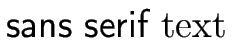 sans serif text