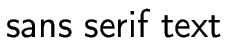 sans serif text