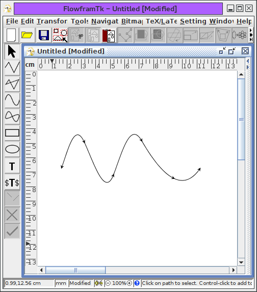 Image of a path with arrows following the path gradient.