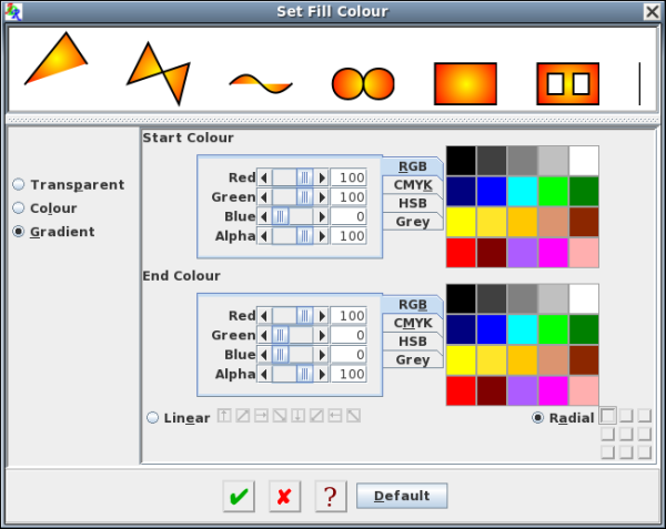 set fill colour dialog box