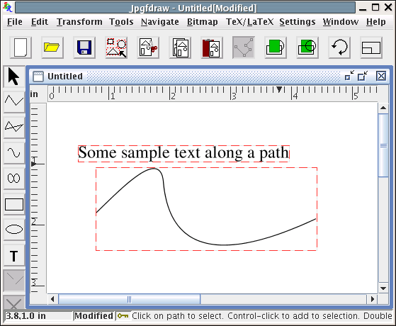 image of a text area and a path