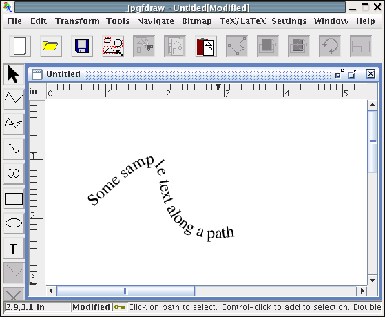 image of text along a path